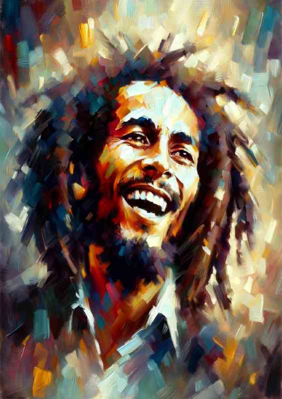 Bob Marley capturing his soulful expression | Metal Poster