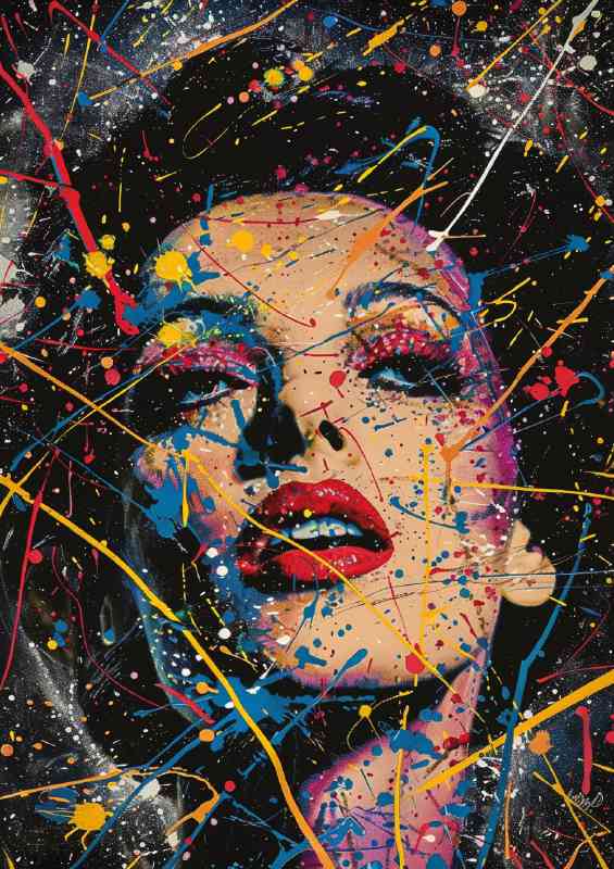 Edith Piaf with vibrant colours | Metal Poster