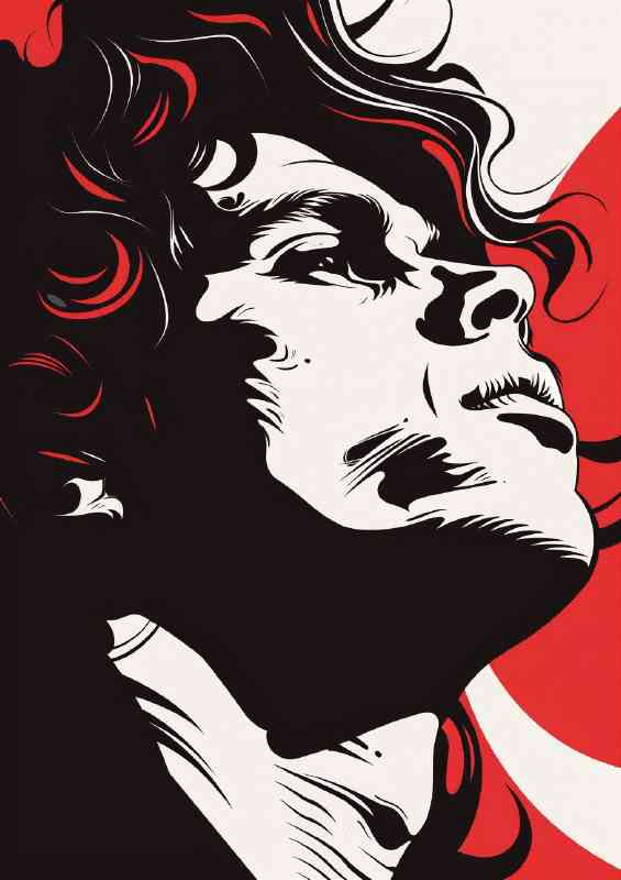 Jim Morrison in vector art form | Metal Poster