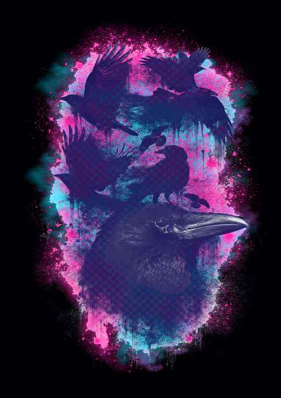 Family of Ravens | Metal Poster