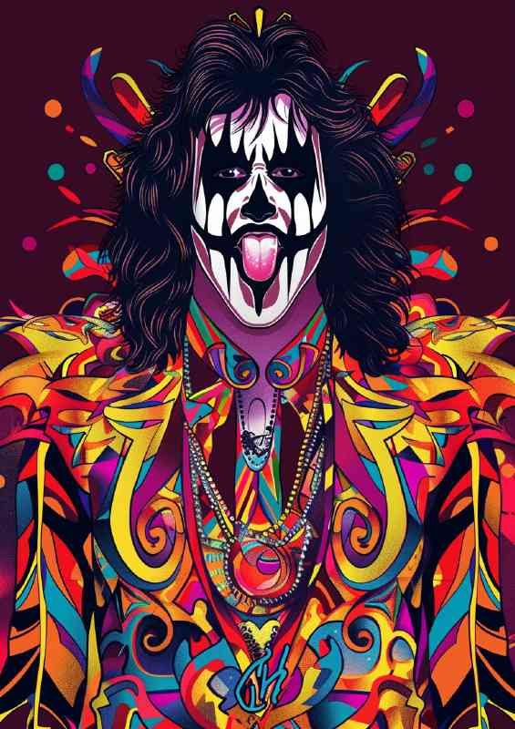 Kiss with long tounge | Metal Poster