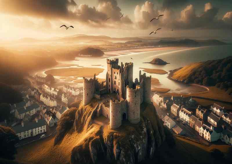 Conway Castle, Wales | Coastal Town | Metal Poster