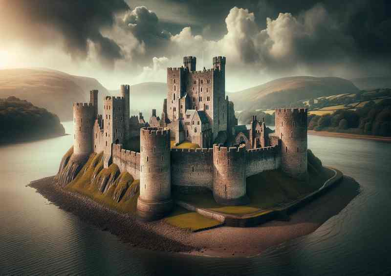 Conwy Castle Medieval Stronghold Estuary Beauty | Metal Poster
