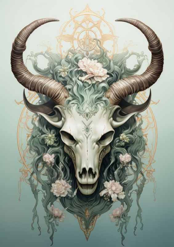 Mythical creature with two horns | Metal Poster