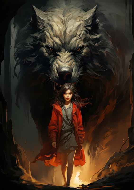 Red Riding hood walking through the valley of death | Metal Poster