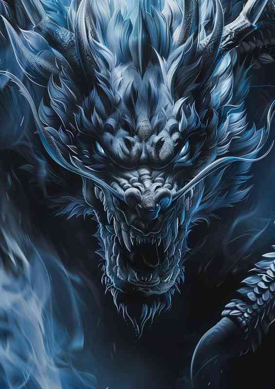 Realistic Dragons head | Metal Poster
