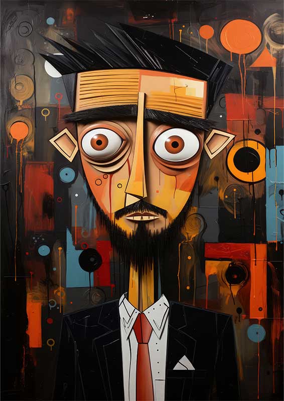 Expressive Colorplay man in the suit | Metal Poster