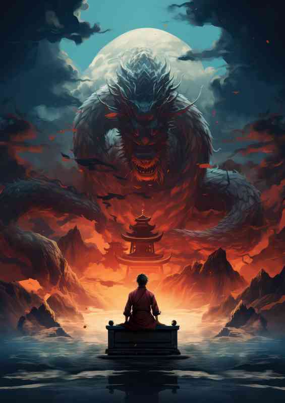 The Dragon and the buddha | Metal Poster