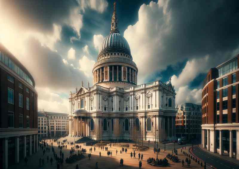 Domes Grandeur Above St Pauls Cathedral in London | Metal Poster