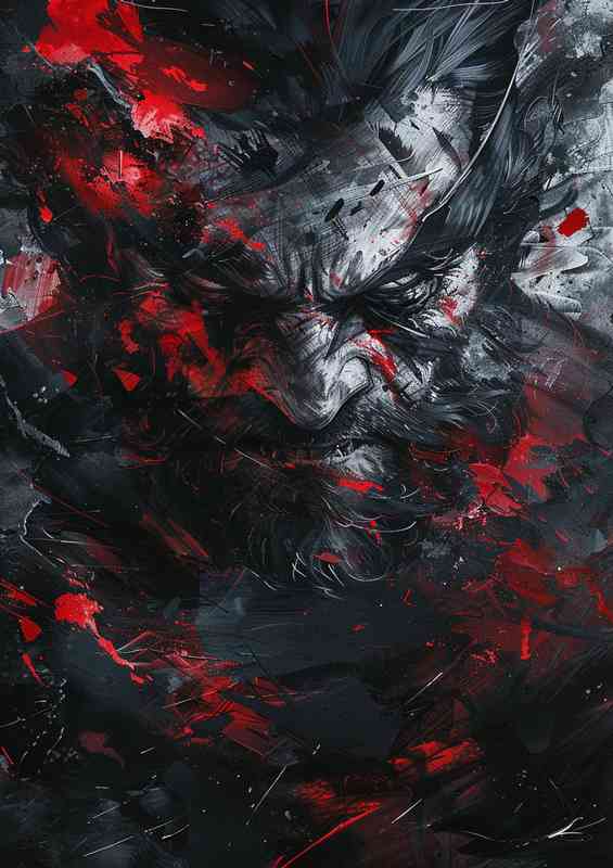 Wolverine black and red | Metal Poster