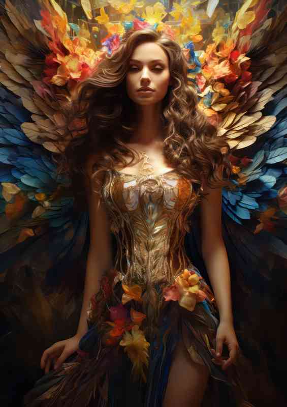 Woman has the wings of an angel art | Metal Poster