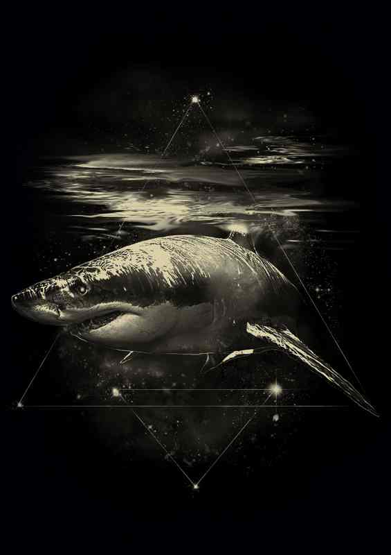 Shark in Space | Metal Poster
