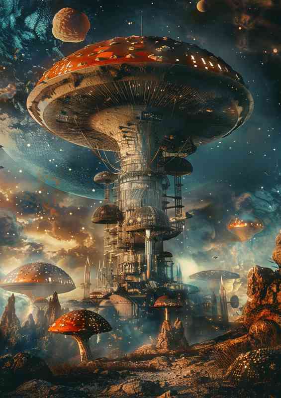 The Fantasy mushroom firld | Metal Poster