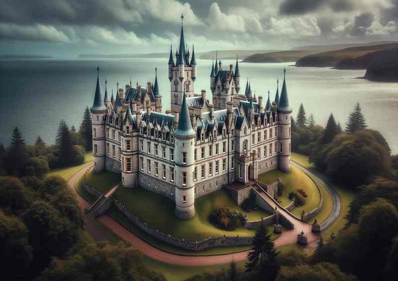 Dunrobin Castle Sutherland Fairy tale Splendor | Metal Poster