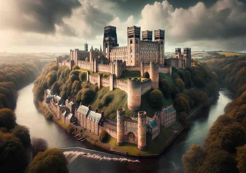 Durham Castle Norman Architecture River Wear | Metal Poster