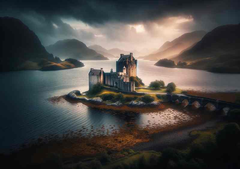 Eilean Donan Castle Scottish Highlands Mystical Aura | Metal Poster