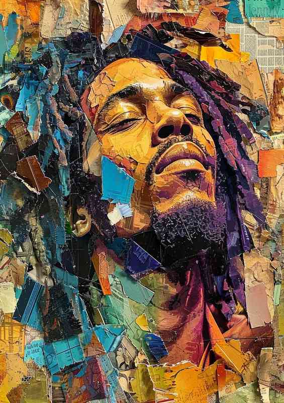 Reggae singer with mixed art | Metal Poster