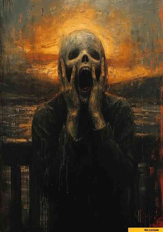 Scream person illusionistic art | Metal Poster