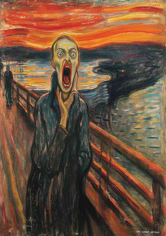The scream person illusionistic art | Metal Poster
