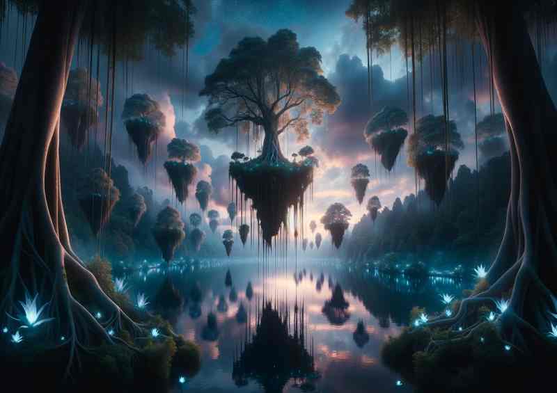 Floating Forest Fantasy Real Ethereal Trees Above Mystic Lakes | Metal