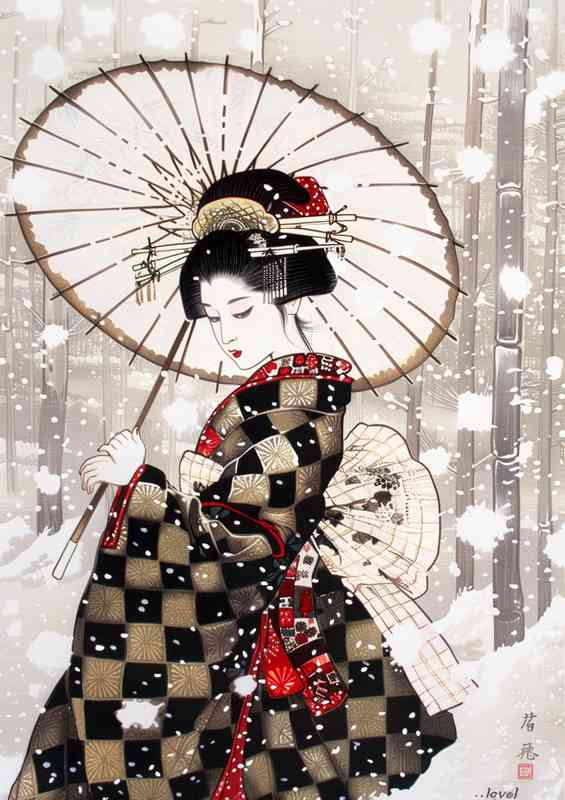 Japanese elegant woman | Metal Poster
