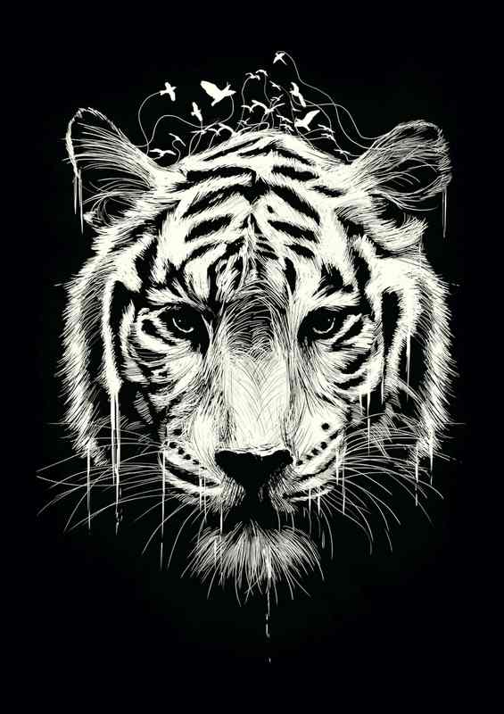 interconnection tiger | Metal Poster