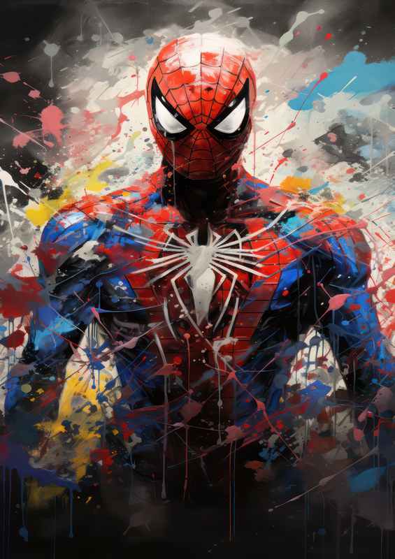 Spider man comic splash art | Metal Poster