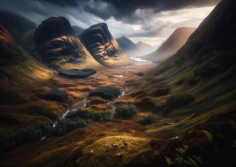 Glen Coe Scotland Highlands Metal Poster | Majestic Beauty