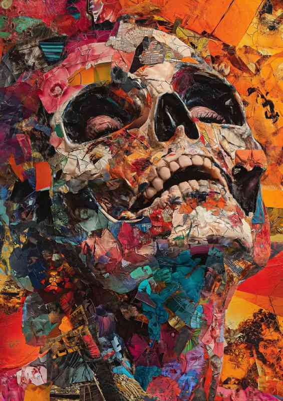 Skull with different items | Metal Poster