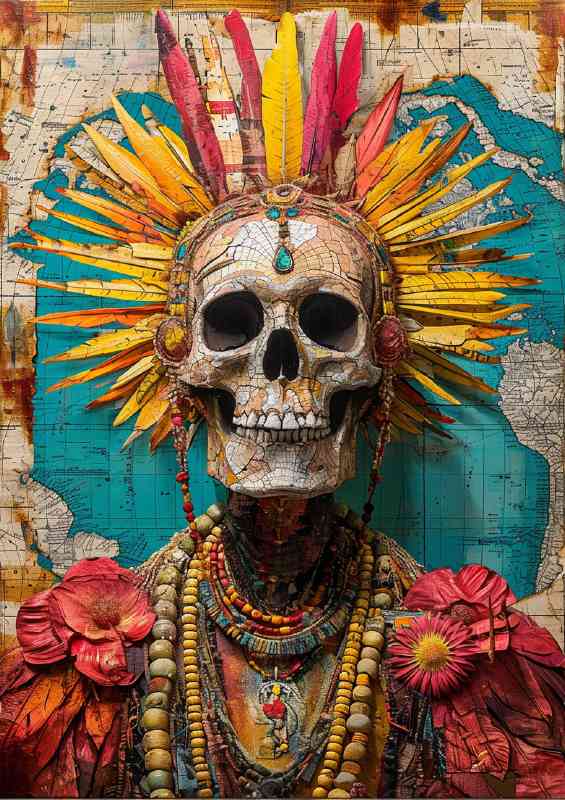 The Skull of faces and beads | Metal Poster