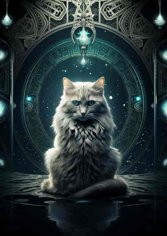 Whiskered Wonders Cats in Iconic Artistic Styles | Metal Poster