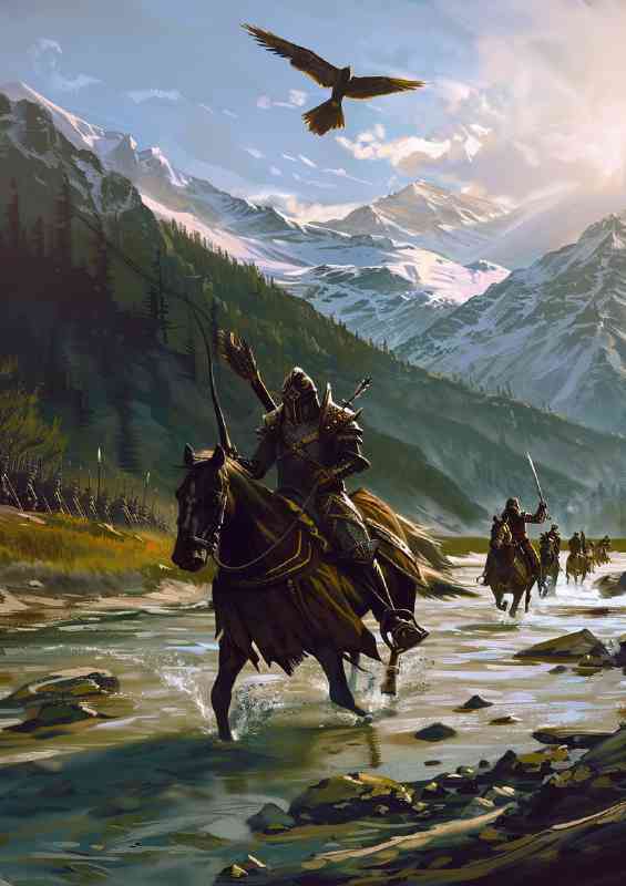 Horseback archers and soldiers | Metal Poster