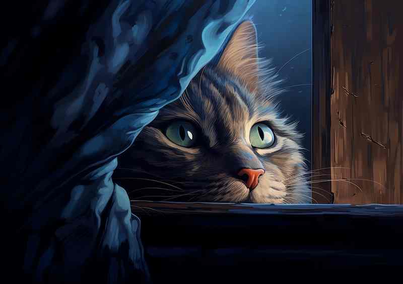 Mindful Moggies Cats Contemplating Lifes Big Questions | Metal Poster
