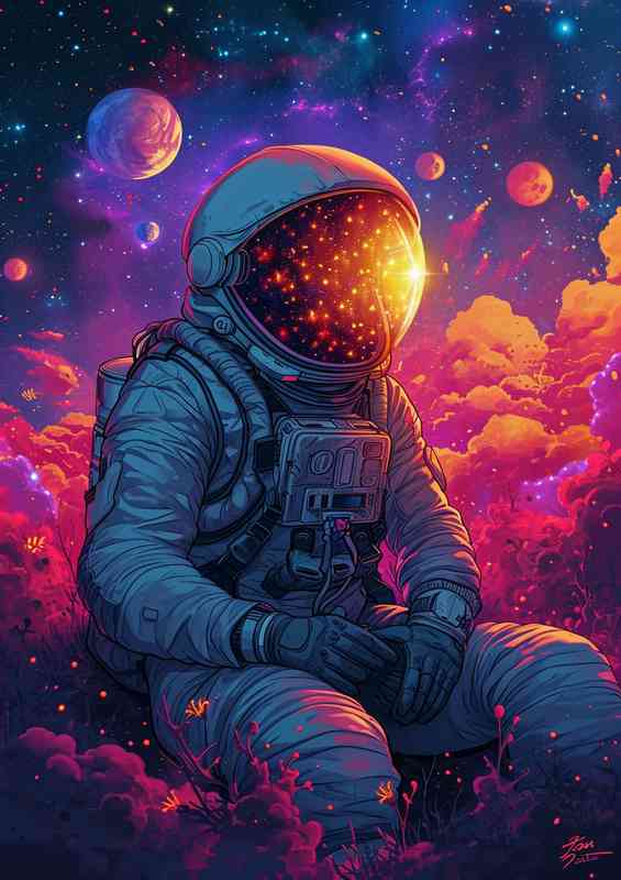 Sitting in space watching the world go by | Metal Poster
