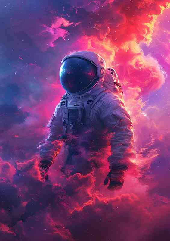 Walking through the purple haze astronaut | Metal Poster