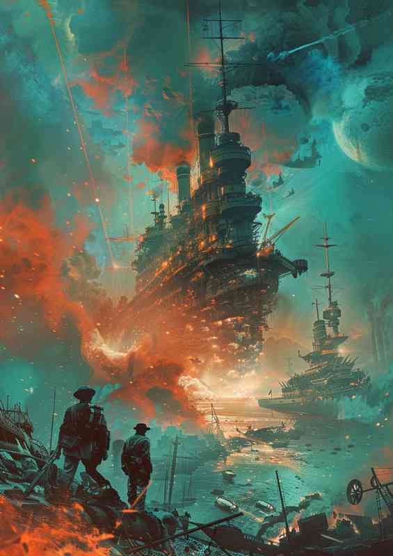 Mega pirate ship another world | Metal Poster