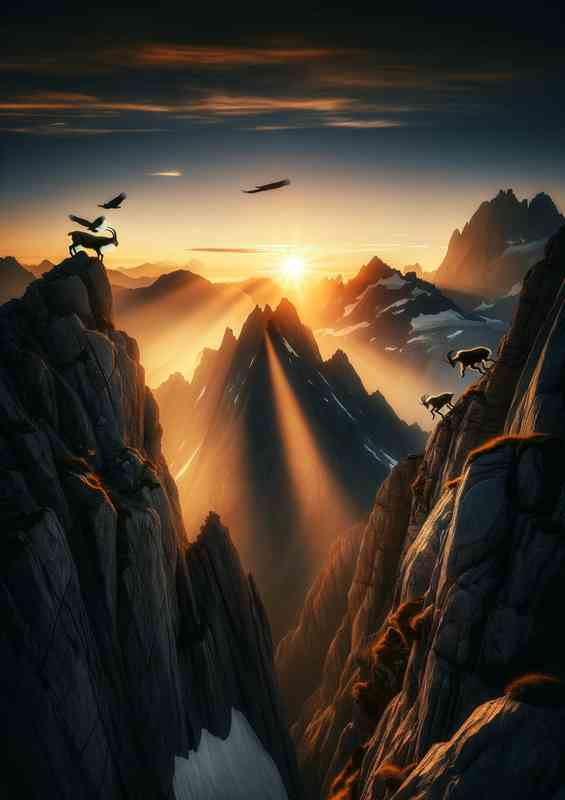 Breathtaking moment of an alpine sunrise | Metal Poster