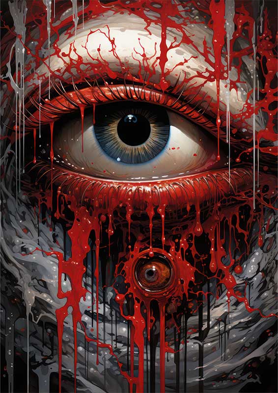 Psychedelic Persona with dripping from the eye | Metal Poster