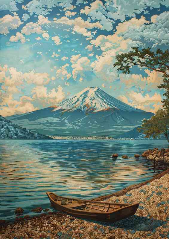 Mount fugi by the lake | Metal Poster