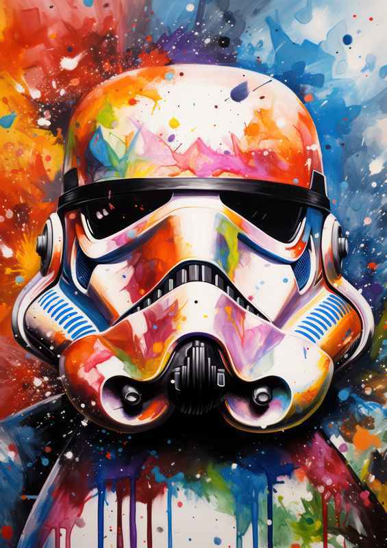 Stormtrooper head watercolors art | Metal Poster
