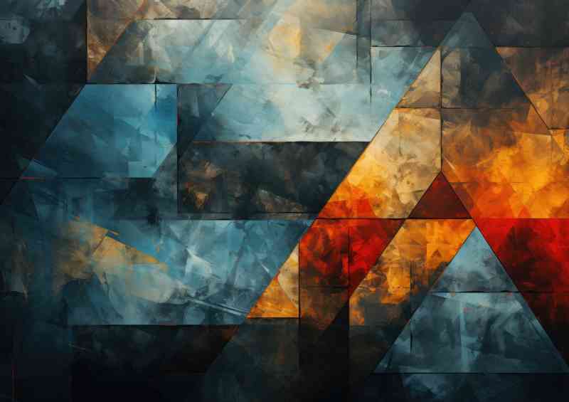 Geometric cloudy style abstract | Metal Poster
