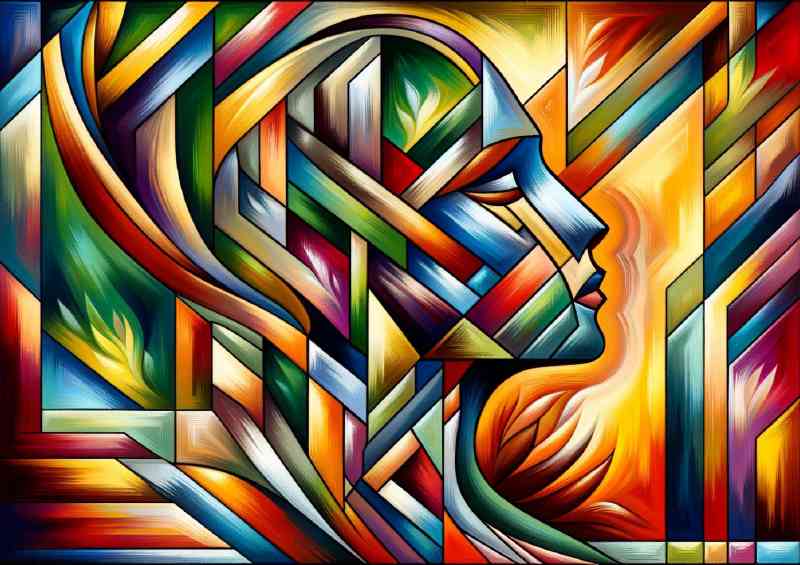 Cubism an abstract figure composed of geometric shapes | Metal Poster