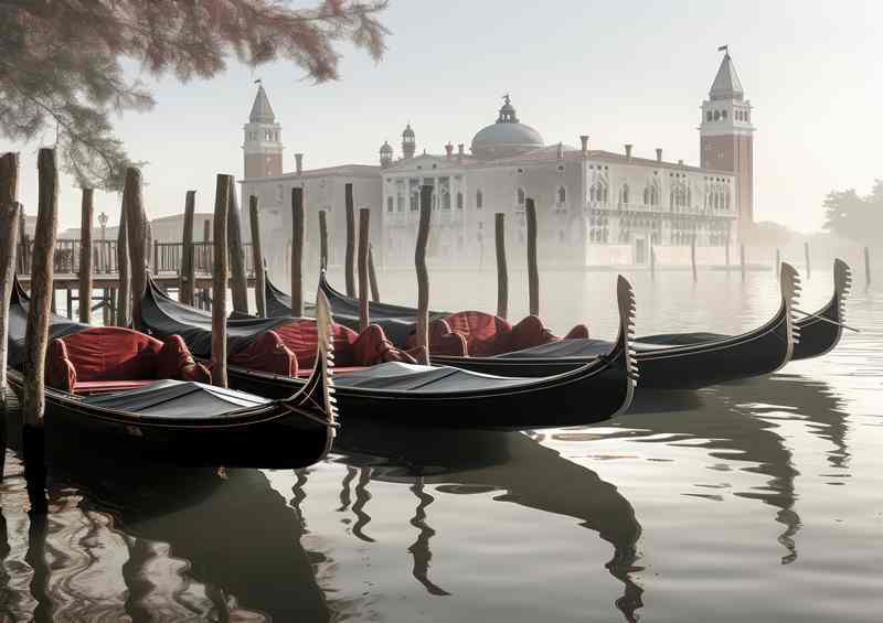 Venice Dreams Gondola On Quiet Water | Metal Poster
