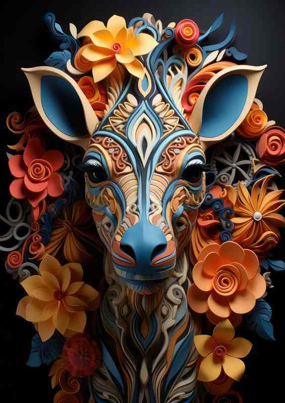 A Fusion of Natures Beauty Donna The Deer | Metal Poster