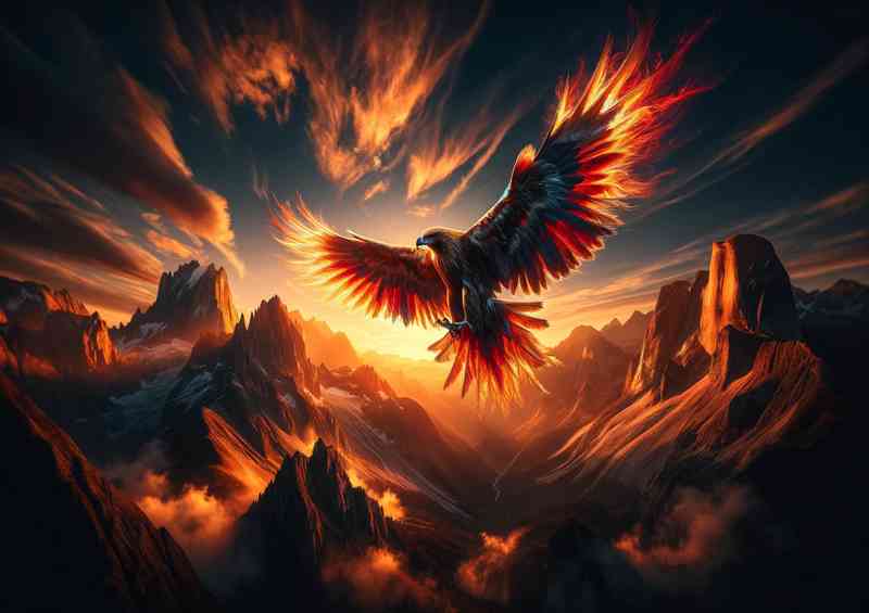 Majestic Eagle its feathers a fusion o f colour | Metal Poster