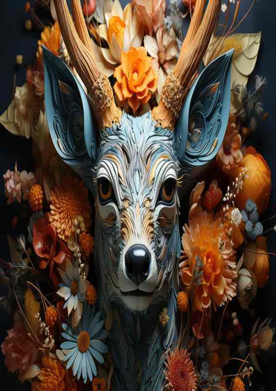 Bot Sym Art Reflections of Animals & Flowers | Metal Poster