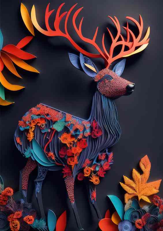 Colorful Kingdoms Of David The Deer | Metal Poster