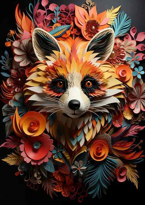 Wildness Artistic Animal & Flower Metal Poster