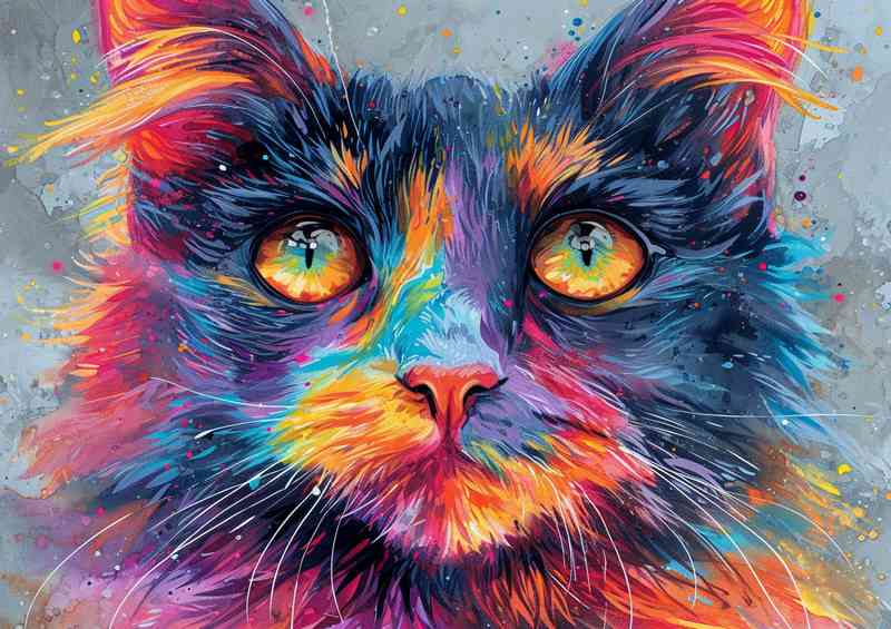 A beautiful fluffy coloured cat | Metal Poster