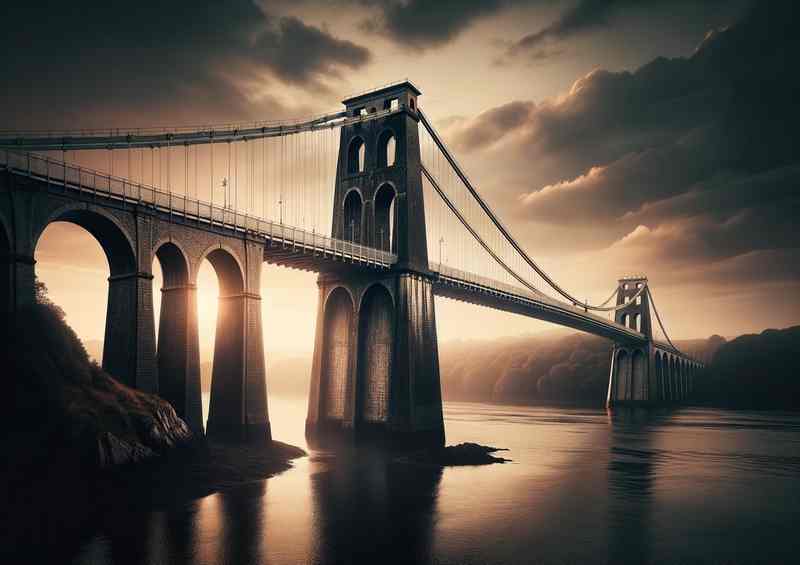 Menai Suspension Bridge Wales | Metal Poster